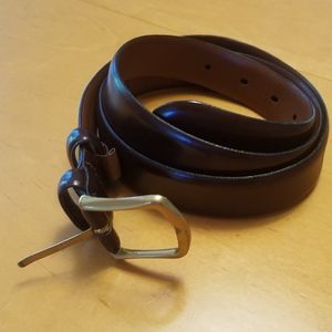 Leather brown belt. Genuine Italian leather belt.